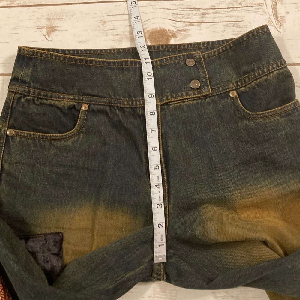 Rene Derhy Vintage Boho Patchwork Jeans Women’s Size 8 Hippie 90s Festival Pants - Picture 4 of 14
